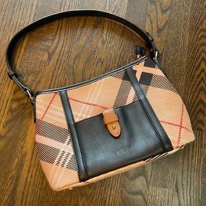 Spartina 449 Plaid Handbag Black Tan